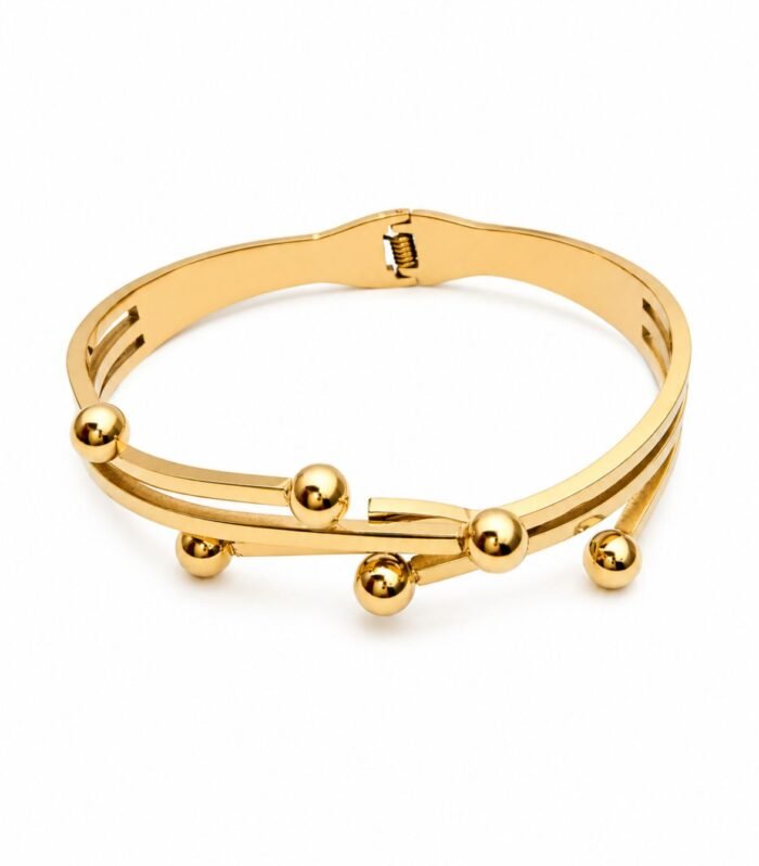 Gold Sphere Elegant Bangle Bracelet