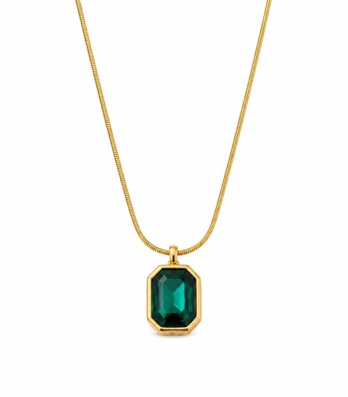 Emerald Green Luxe Gold Necklace