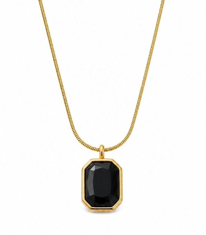 Black Onyx Luxe Gold Necklace