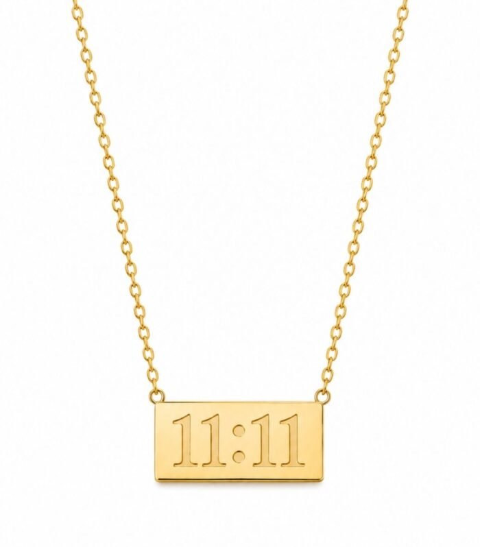 11:11 Golden Wish Bar Necklace