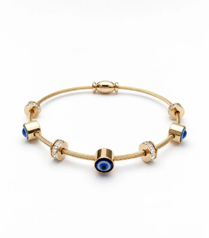 Evil Eye Gold-Tone Charm Bracelet